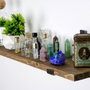 Hanah Home Lam010 Estantería de Pared de Madera y Metal Negro y Nogal